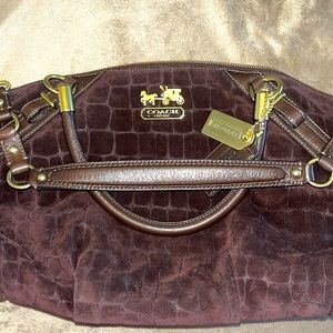 AUTHENTIC RARE COACH Ltd EDT Sophia Satchel Croc Embossed Suede #15949
